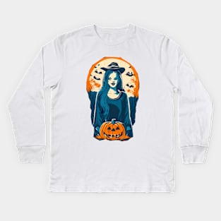 Halloween Witches Kids Long Sleeve T-Shirt